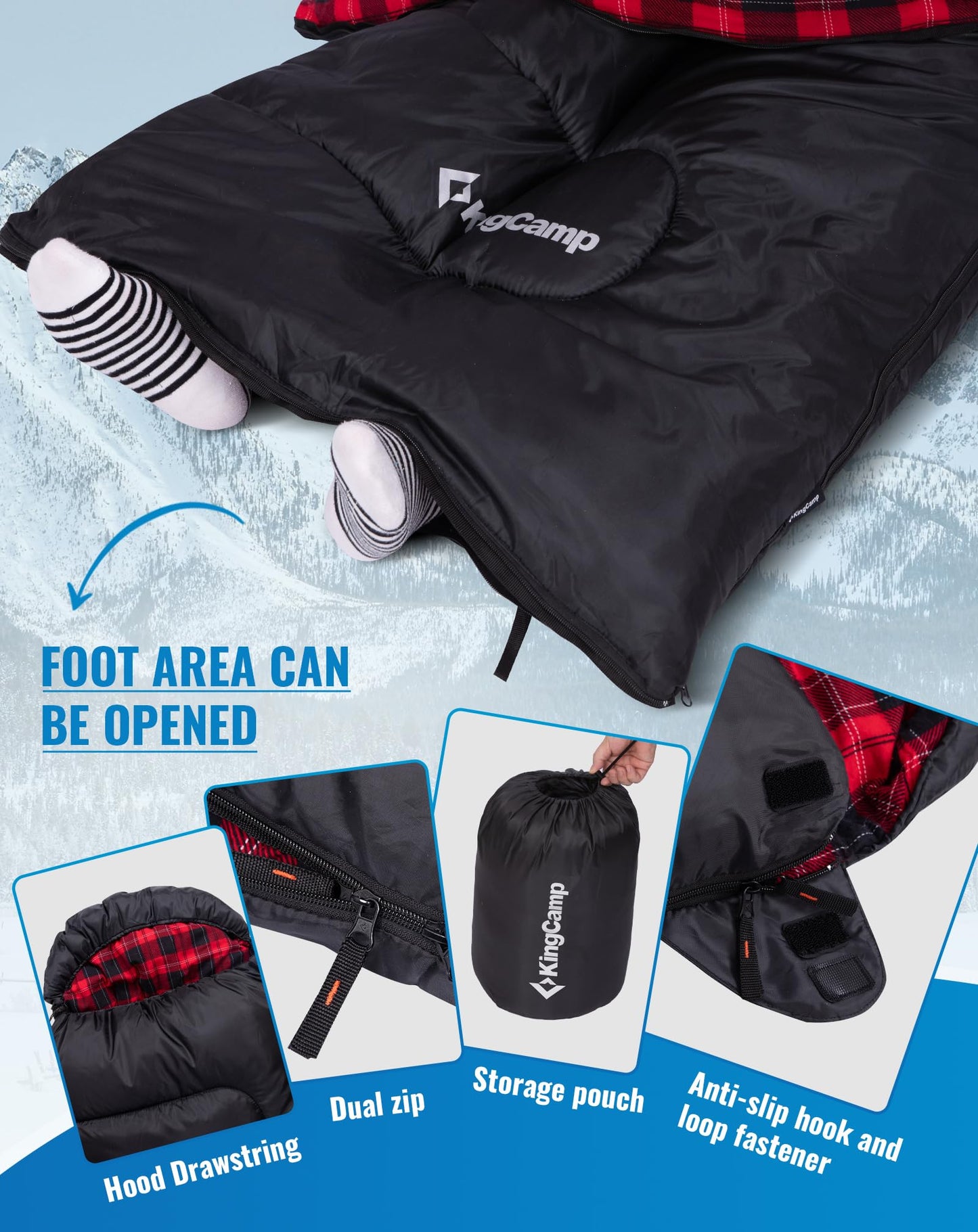NEW | KingCamp Oasis C 250 Sleeping Bag – 3–4 Season Connectable Design