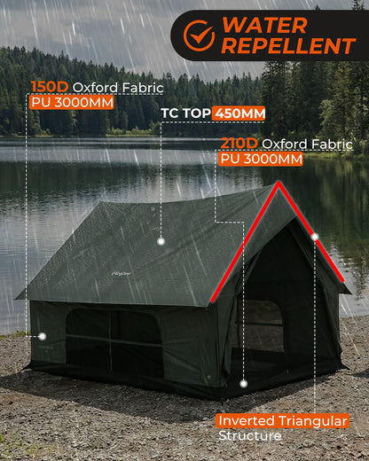 NEW | KingCamp MOUNTAIN IN C5 6–8 Man Canvas Cabin Tent with Stove Jack – Waterproof & Windproof