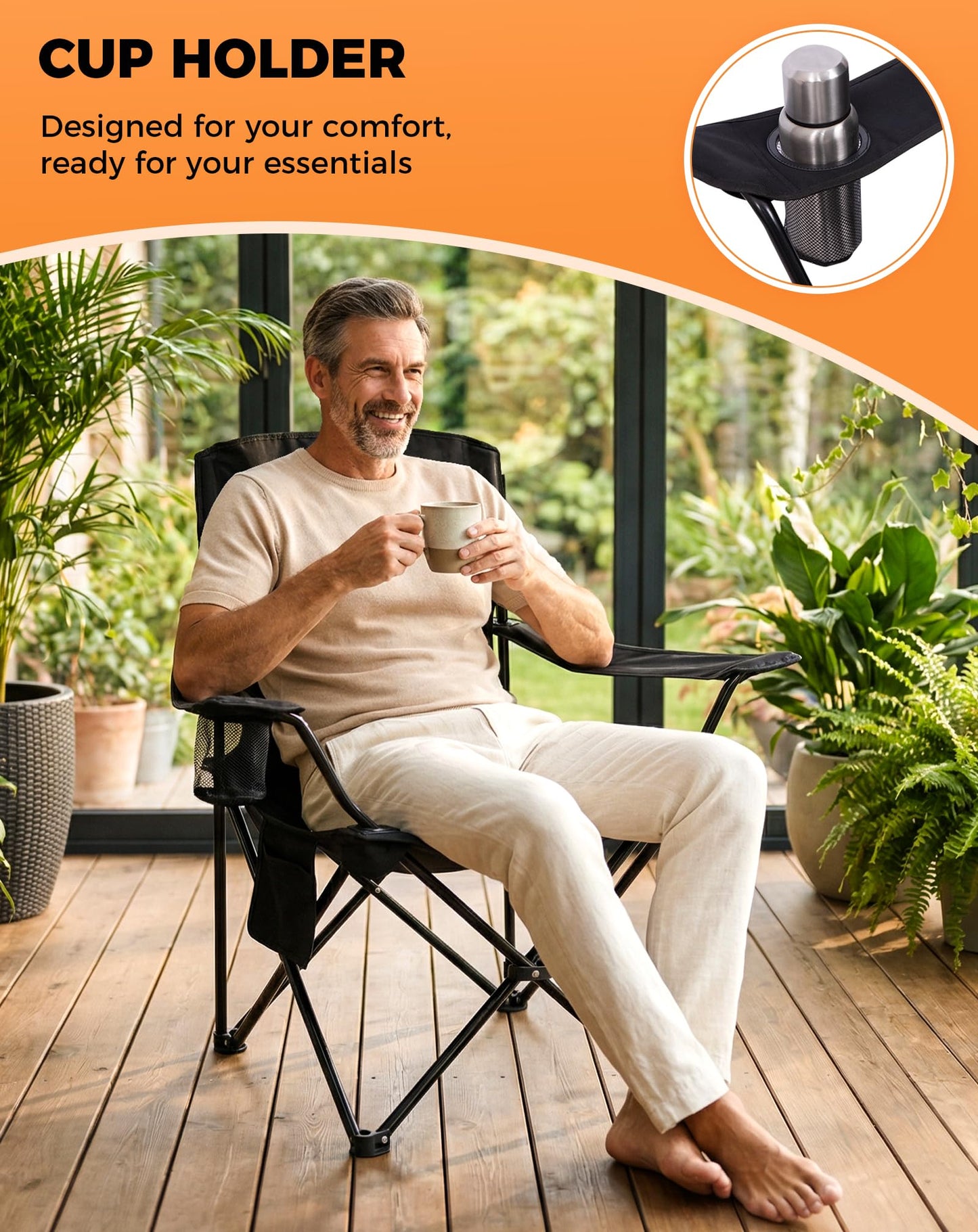 NEW | KingCamp Juniper B20 Folding Camping Chair – Ergonomic Padded, Heavy Duty Design