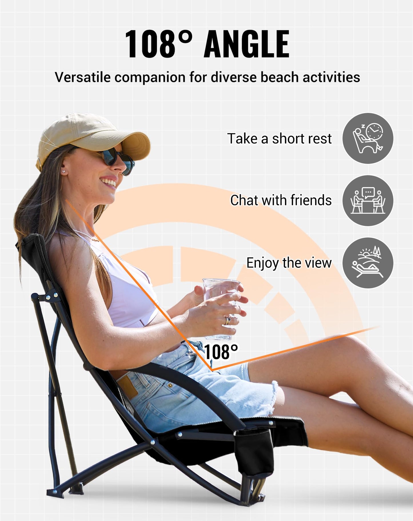 KingCamp PALONA B10 Low Sling Beach Chairs