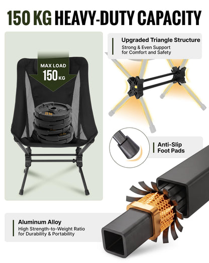NEW | KingCamp Lightweight Highback Chair – Gentle Rocking Folding Camping Chair