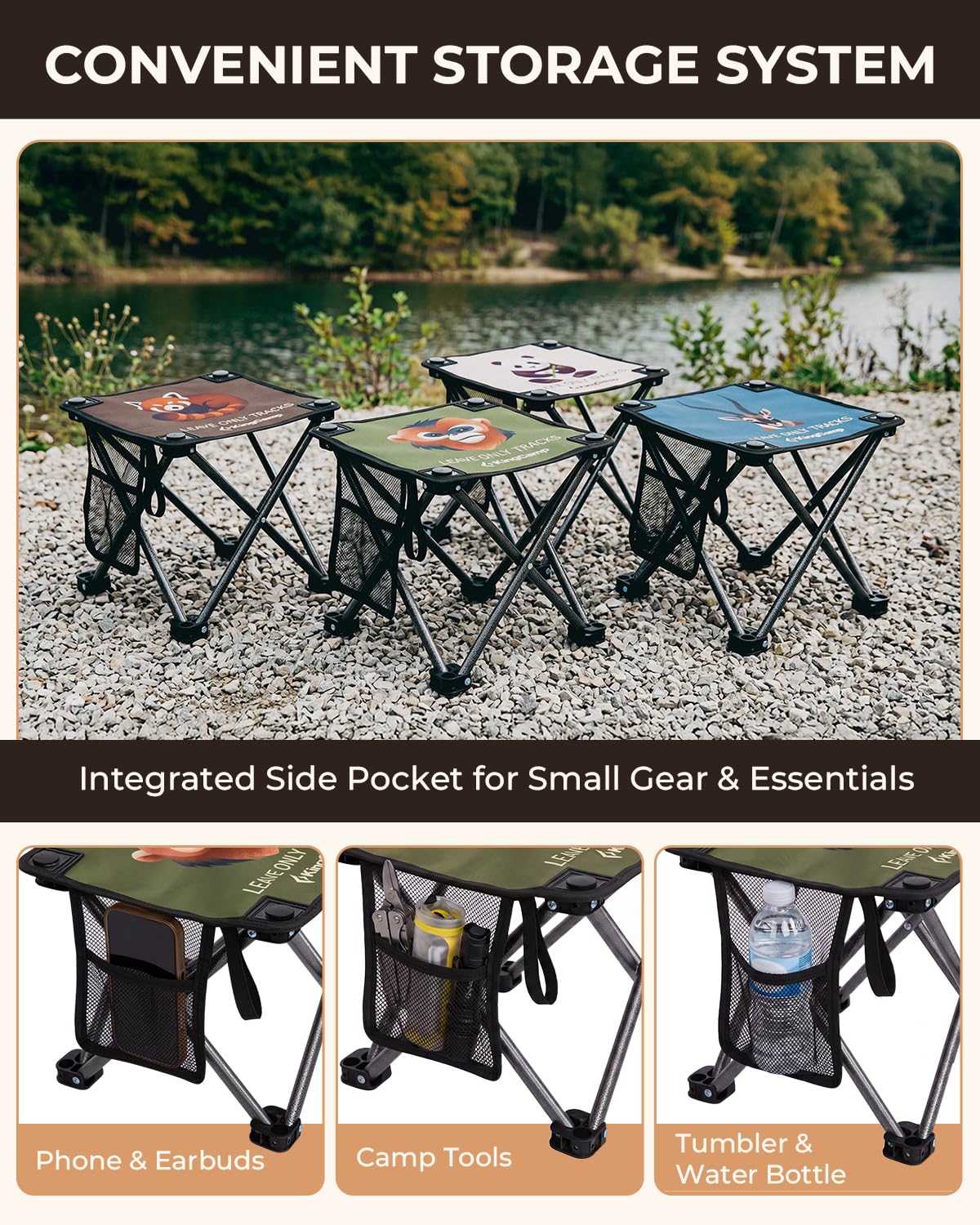 NEW | KingCamp MINI STOOL 2 Pack Folding Camping Stool