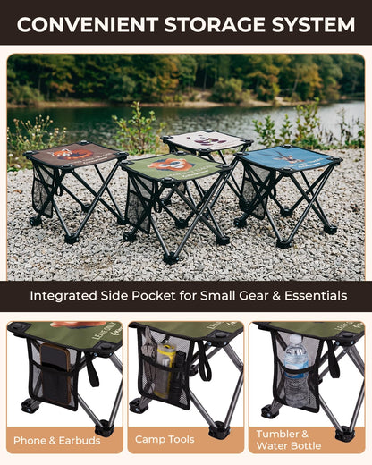 NEW | KingCamp MINI STOOL 2 Pack Folding Camping Stool