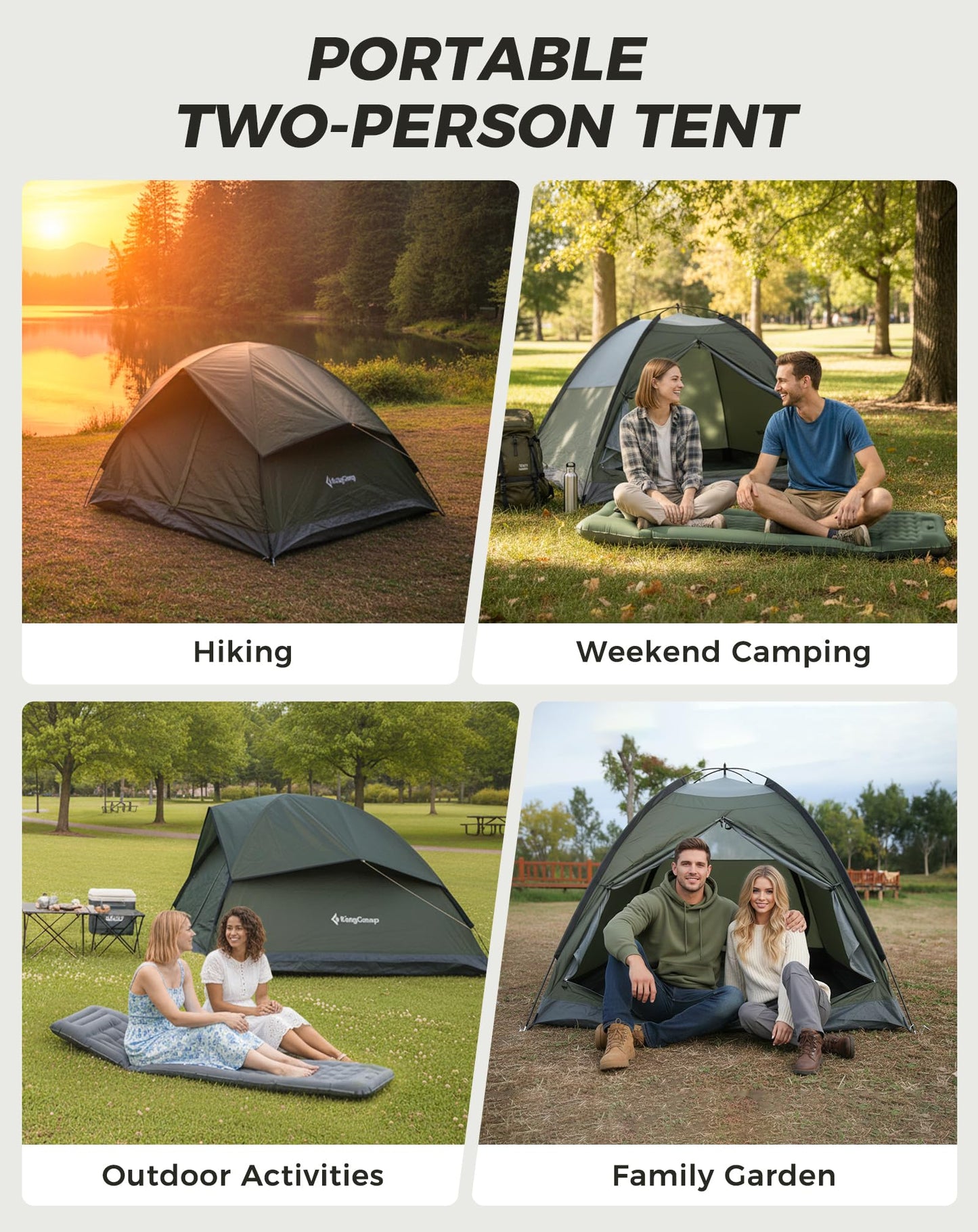 NEW | KingCamp HOLIDAY PRO II 2 Man Waterproof Dome Tent – Ultralight Camping Tent (3000mm)