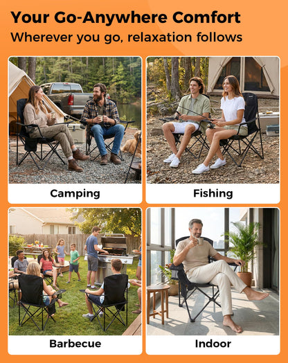 NEW | KingCamp Juniper B20 Folding Camping Chair – Ergonomic Padded, Heavy Duty Design