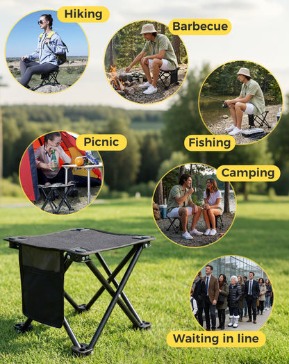 NEW | KingCamp CubeGo S+ Set of 2 Folding Camping Stools – Lightweight 180kg Capacity