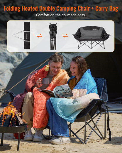 KingCamp CANNA C20 HEATED Oversized Double Camping Chair – 3 Heat Levels
