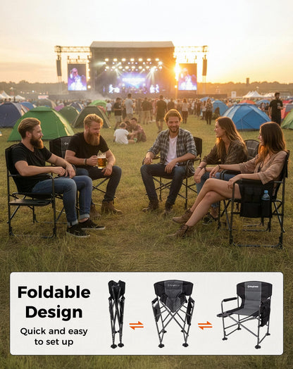 NEW | KingCamp Ash B10 PLUS Folding Director’s Chair – Heavy Duty with Side Table