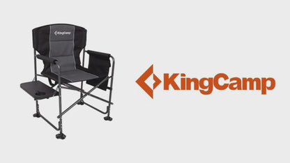 NEW | KingCamp Ash B10 PLUS Folding Director’s Chair – Heavy Duty with Side Table