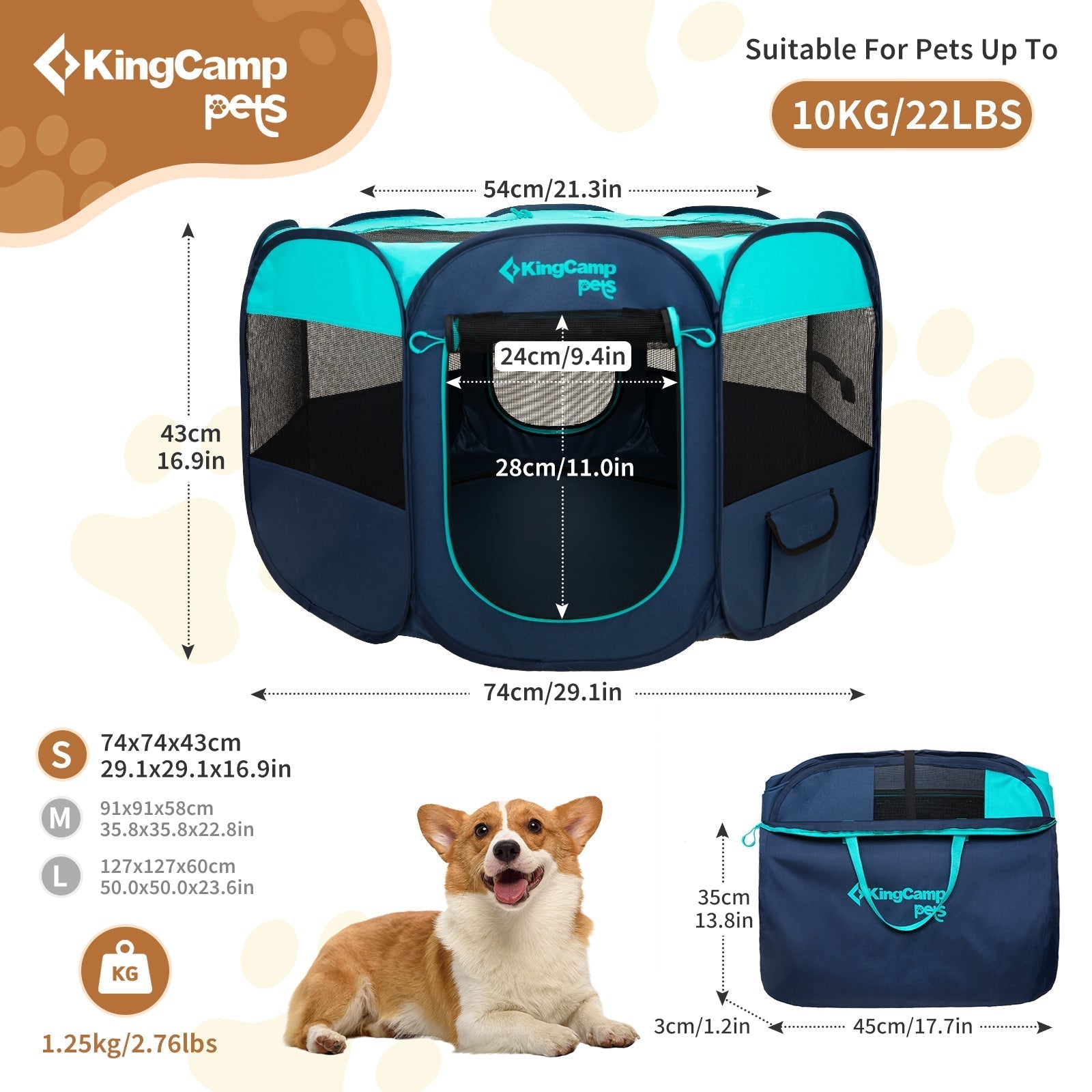 KingCamp PETS ANCONA Dog Playpen