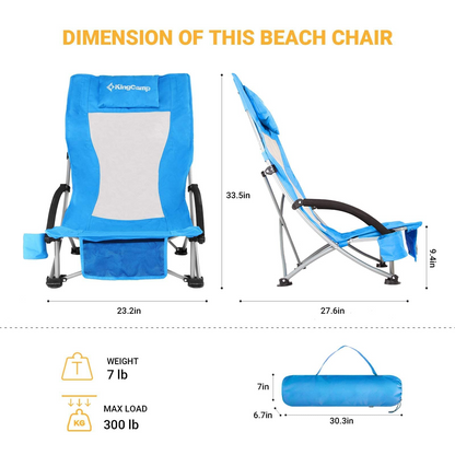 KingCamp High Mesh Back Beach Folding Chair