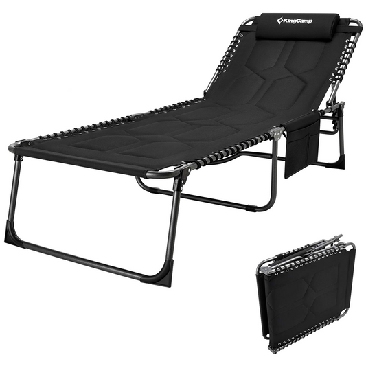 KingCamp Oversize Padded Folding Chaise Lounge Chair