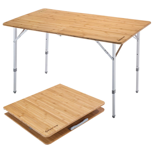 KingCamp Bamboo Folding Adjustable Height Table